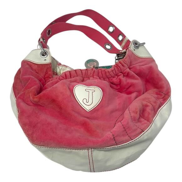 Juicy Couture Pink Suede Shoulder Bag with Charm – Vintage Y2K Logo Purse - Picture 5 of 13